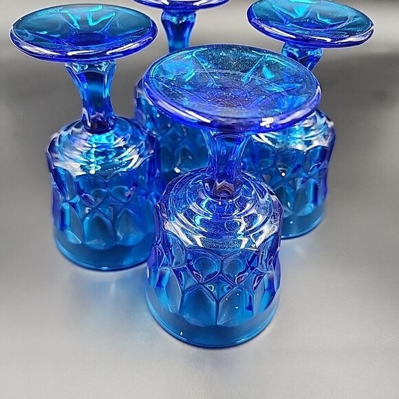 Vtg Noritake Perspective Cobalt Blue Wine Glasses 7-7/8" Goblet 4.5 oz Set Of 4 - Picture 8 of 8